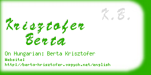 krisztofer berta business card